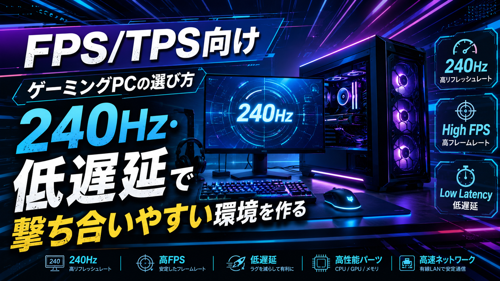 【まずはこちら】FPS/TPS向けゲーミングPCの選び方｜240Hz・低遅延で撃ち合いやすい環境を作る